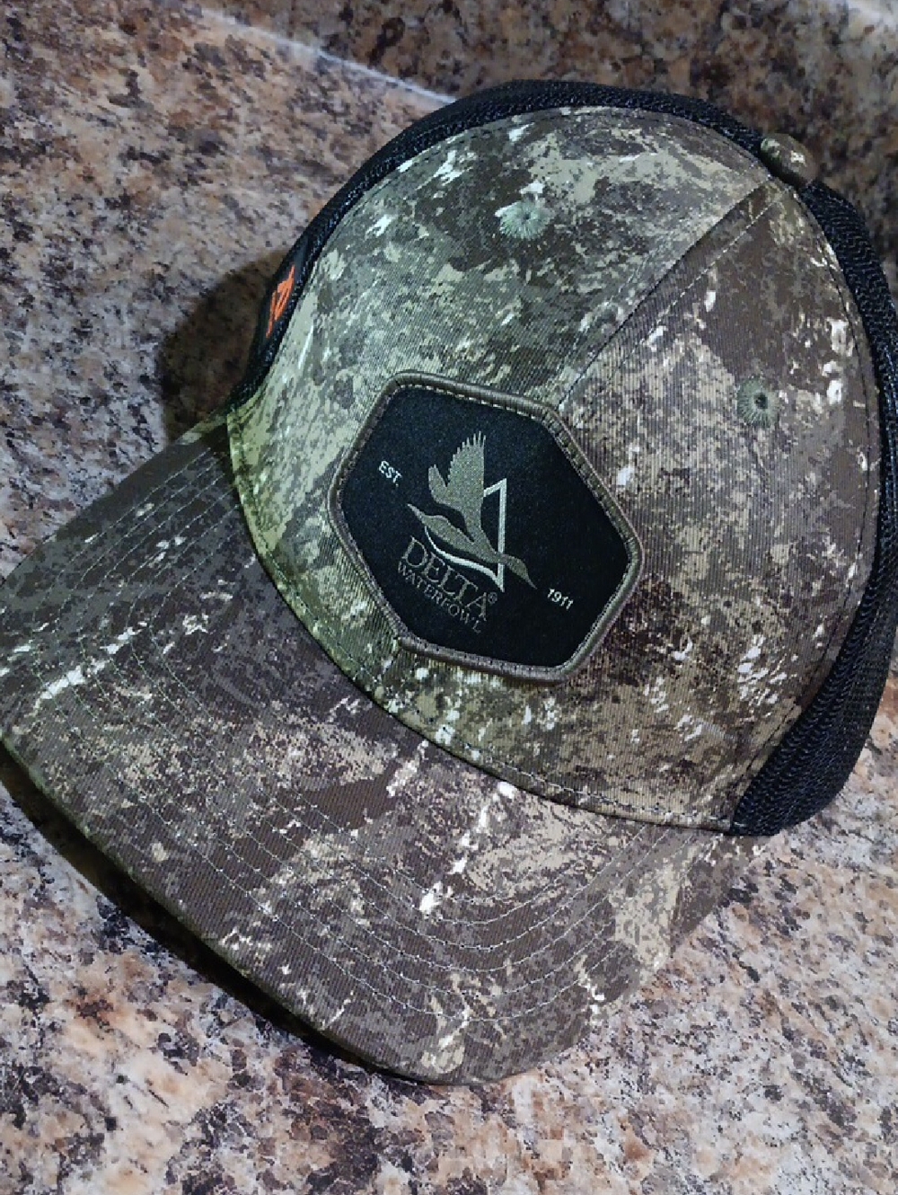 Delta Camo Mesh-Back Trucker Hat - Brown/Green